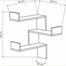 Mensola Scaffale Angolare da Parete 60x22x90 cm 3 Piani Salvaspazio in Legno Antracite      