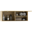 Mobiletto Bagno Pensile 80x25x30 cm con Anta a Ribalta Legno Naturale   