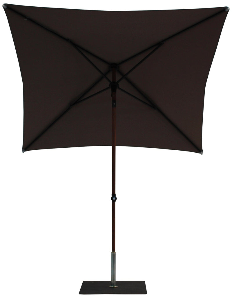 Ombrellone da Giardino 2x2 m Palo Ø38 mm in Alluminio Effetto Legno Tessuto Poliestere Trend Wood Taupe