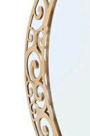 Specchio Luna Astratta Ø72x1 cm in Ferro e MDF Oro