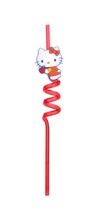 Set 48 Cannucce Riutilizzabili per Bambini Hello Kitty in Plastica