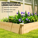 Orto in Cassetta 235x121x26 cm con Divisorio Centrale e Fondo Aperto in Legno di Abete      