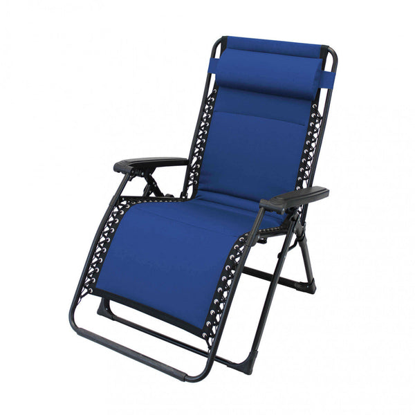 Sedia Sdraio Zero Gravity Reclinabile Pieghevole 165x79x117 h cm in Metallo e Oxford Blu prezzo