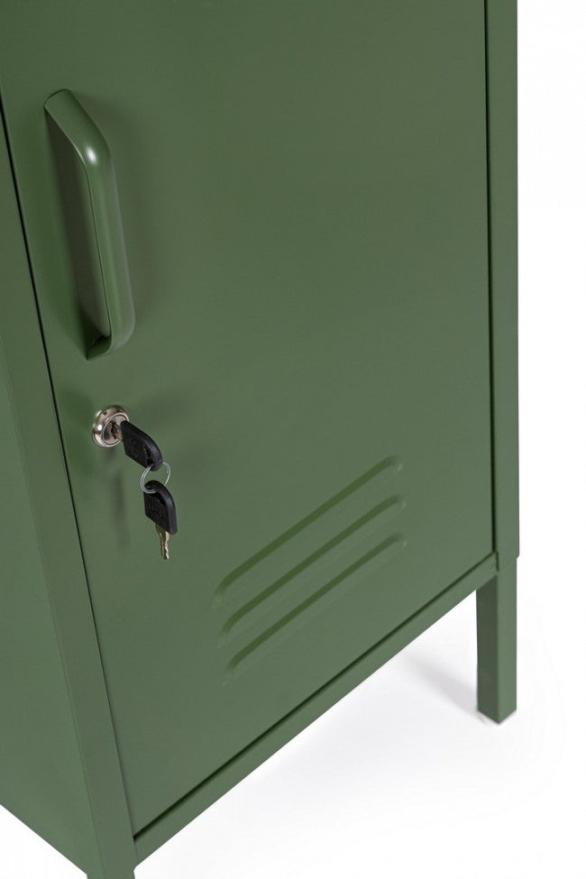 Comodino 1 Anta 40x35x76 cm Cambridge in Acciaio Verde