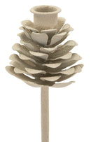 Porta Candele Dune Pigna Ø11,5x33,5 cm in Ferro Crema      