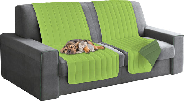 Copridivano a Fascia Doubleface Trapuntato 60x190cm Verde Mela/Verde Scuro prezzo
