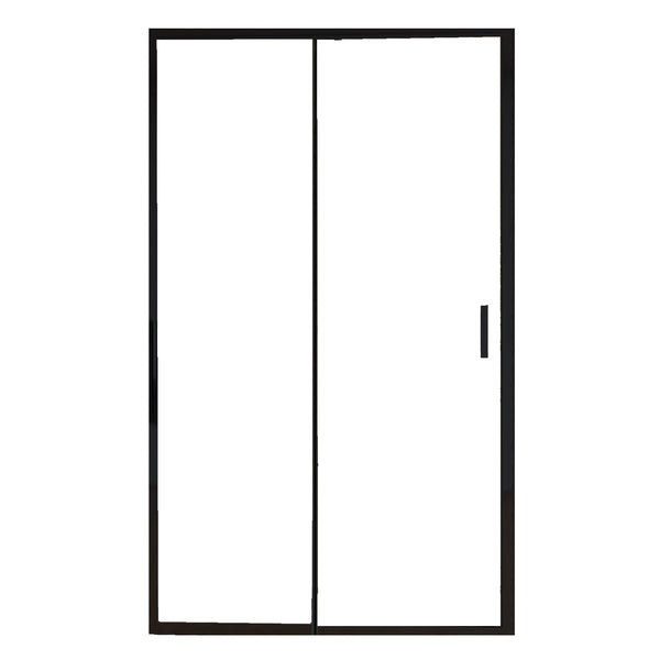 sconto Porta Parete Doccia 1 anta Scorrevoli con Profili Neri in Cristallo trasparente 6mm H195 Bonussi Sole Varie Misure