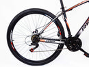 Bicicletta Mountain Bike MTB Ragazzo 29" 21V in Acciaio Nero e Rosso Fluo