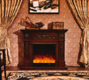 Camino Elettrico da Pavimento 80x100x33 cm Effetto Fiamma 1500W Siena mini Marrone