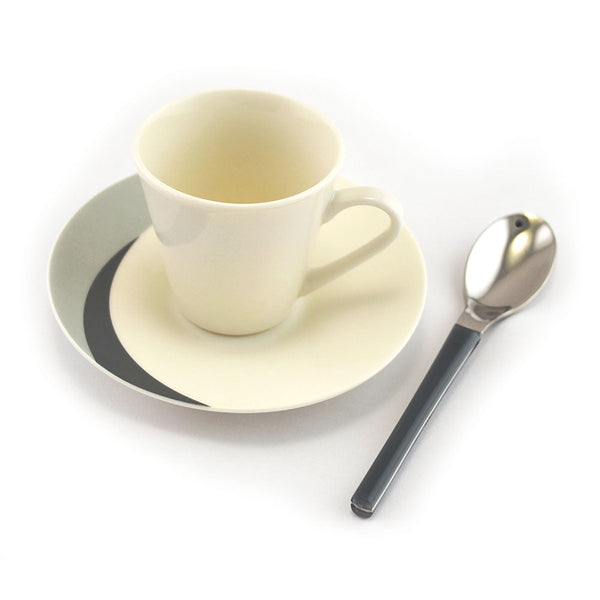 online Set Caffè 3 pezzi Tazzina + Sottotazza + Cucchiaino Eme Natura Stone Grigio