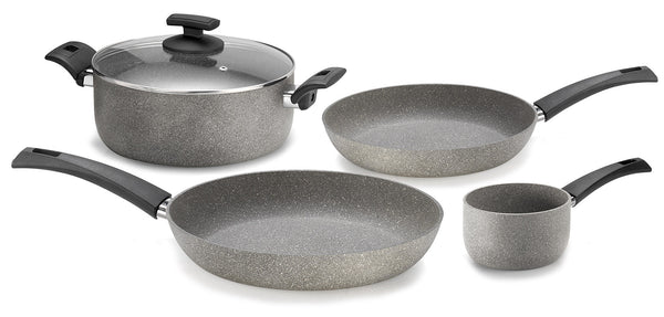 prezzo Batteria di Pentole 5 Pezzi in Alluminio Antiaderente Olympia Rockers