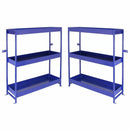 Set 2 Scaffali per Van Furgone 116,5x115x34,8 cm in Acciaio Senza Bulloni Blu