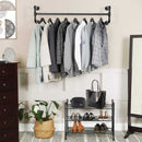 Barra Appendiabiti da Parete 110 cm in Acciaio Nero