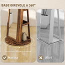 Specchio Portagioie 3 in 1 Girevole a 360° e Autoportante 55x55x161 cm in MDF Marrone Rustico  