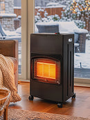 Stufa a Gas ed Elettrica Pieghevole 4,2 kW 42x46x75 cm con 3 Livelli di Calore e Sensore ODS in Metallo Nero      