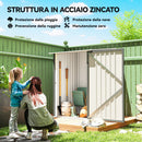 Casetta Box da Giardino Porta Attrezzi 100x104x160 cm con Porta a Battente in Acciaio Galvanizzato Grigio Chiaro      