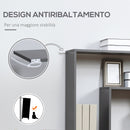 Libreria con Ripiani Irregolari 125x22x129 cm in Legno Truciolato Grigio