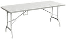 Tavolo Catering Rettangolare Pieghevole 180x75x75 cm in HDPE Bianco