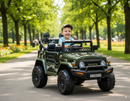 Macchina Elettrica per Bambini 12V Toyota Cruiser Verde Militare