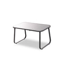 Set Salotto da Giardino 4 Pezzi Bali Divano Poltrone e Tavolino in Acciaio Textilene e Imbottitura in Policotone Grigio      