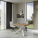 Tavolo Allungabile 140-244x90x77 cm Volantis Quercia Natura Telaio Bianco 