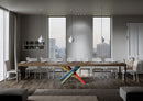 Tavolo Allungabile 120/380x90 cm Volantis Premium Noce Gambe Multicolore 4/B      