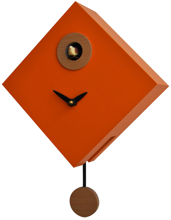 prezzo Orologio a Cucù da Parete 25x25x11cm Pirondini Italia Rombino Arancio