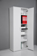 Armadio 2 Ante 6 Ripiani 72,3x36x177,1 cm in Truciolare Nobilitato Bianco