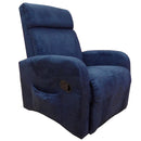 Poltrona Relax Antheia Manuale Reclinabile Vibrante Riscaldante in Microfibra Blu