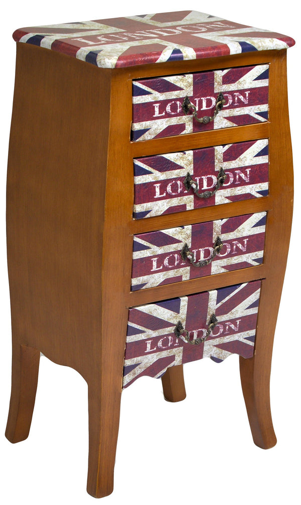 sconto Cassettiera in Legno 4 Cassetti London