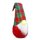 Gnomo di Natale H65 cm con Luce Rosso con Cappello Scozzese