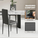 Set 6 Sedie Imbottite per Soggiorno 41x50x97 cm in Acciaio e Tessuto Grigio      