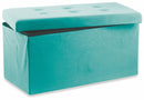 Baule Cassapanca Pouf Contenitore in Velluto Soriani Verde Tiffany