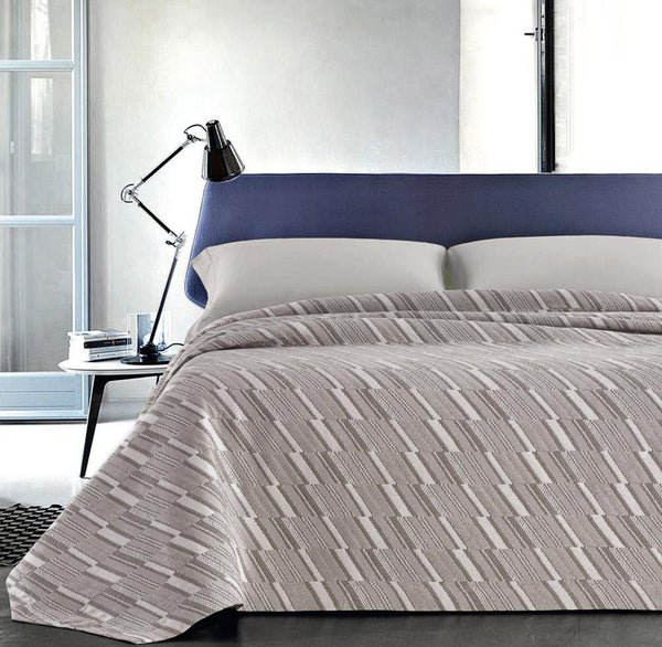 sconto Copriletto in Jacquard Tinto Filo Cober Affi Graf Tortora Varie Misure