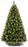 Albero di Natale Artificiale Realistico Folto 240 cm 1050 Rami Verde Punte Oro