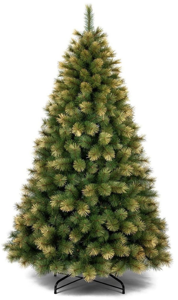Albero di Natale Artificiale Realistico Folto 180 cm 450 Rami Verde Punte Oro sconto
