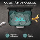 Pattumiera da Cucina 30 L 36,5x29,3x60,9 cm con Chiusura Ammortizzata e Secchio Rimovibile in Acciaio Inox e PP Argento      