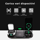 Stazione di Ricarica Wireless 6 in 1 Compatibile per  iPhone AirPods Apple Watch Nero