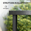 Tavolo da Pranzo da Giardino per 8 Persone in Alluminio e Plastica Legno Scuro e Nero      