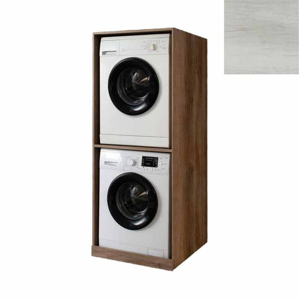 Mobile Lavanderia a Colonna per Lavatrice e Asciugatrice Senza Ante 70x70x174A cm in Nobilitato Unika Olmo Bianco prezzo