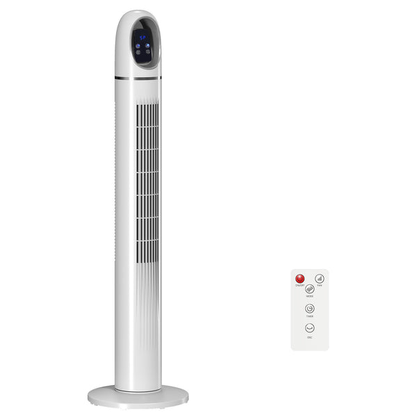 Ventilatore a Torre 31x31x111 cm Oscillante a 70° 4 Modalità 3 VelocitàTimer 24 Ore in PP e ABS Bianco online