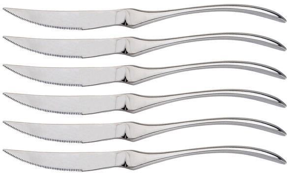 acquista Set 6 Coltelli da Tavola Lama Seghettata in Acciaio Inox Trek