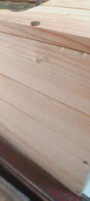 Cassapanca Baule 73x35x33 cm in Legno di Pino Naturale Seconda Scelta