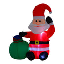 Babbo Natale Gonfiabile luminoso a LED in Poliestere con Ventilatore 70x45x120 cm 