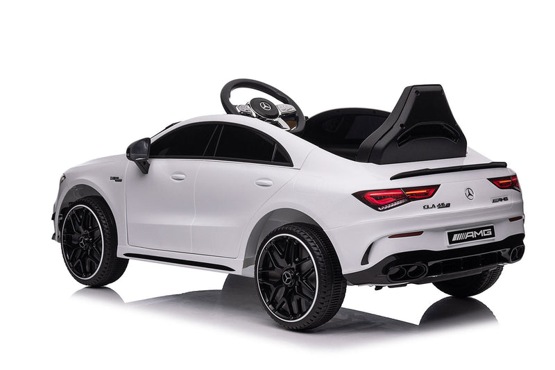 Macchina Elettrica per Bambini 12V con Licenza Mercedes CLA45 AMG Bianca 