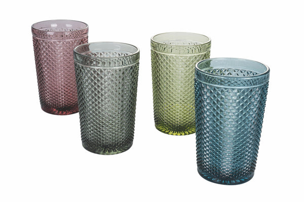 Set 4 Bicchieri Bibita in Vetro 350 ml Villa d'Este Home Tivoli Rombi prezzo