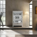Credenza Mobile Soggiorno con Vetrina 2 Ante in Melaminico 102x43x158cm TFT Neve Rovere Neve