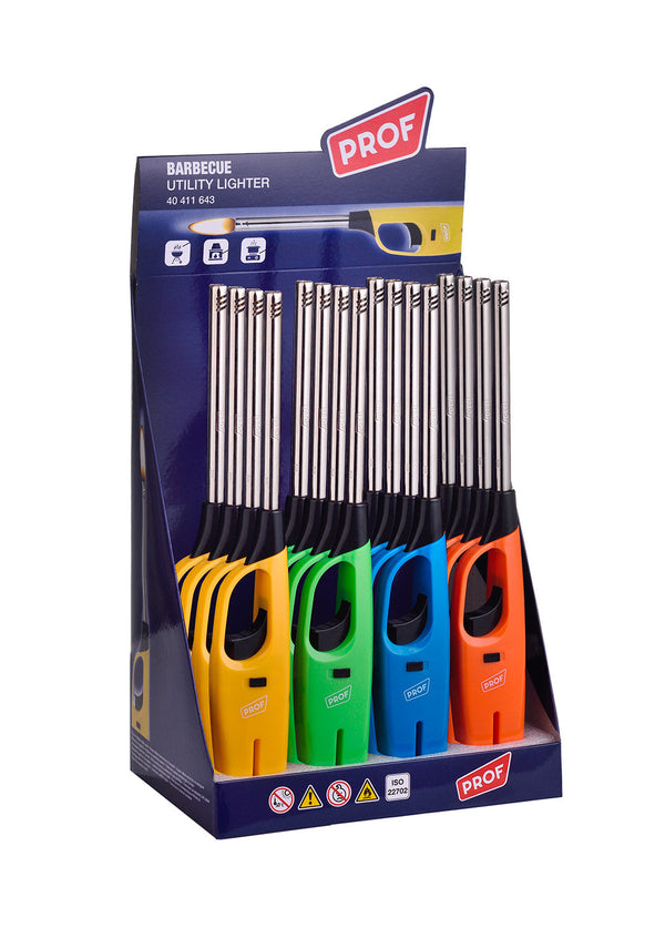 prezzo Set 16 Accendigas Ricaricabili H27,7 cm con Regolatore di Fiamma Vari Colori