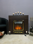 Camino Elettrico da Pavimento 85x95x30 cm Effetto Fiamma 2000W Arthur & Meridian Wenge