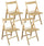 Set 4 Sedie Pieghevole 47,5x42,5x45/79 cm in Legno di Faggio FSC Lucida